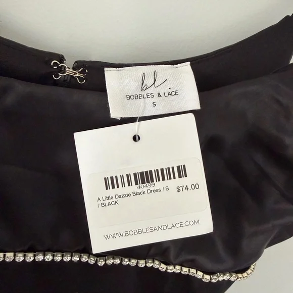 Chic Black Satin Mini Dress - Picture 2 of 4